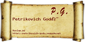 Petrikovich Godó névjegykártya